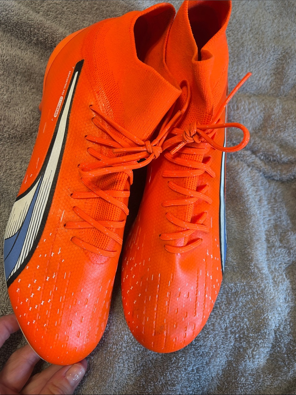 PUMA Ultra Pro FG/AG Soccer Cleats Orange White Blue Men’s 10.5 107240-01